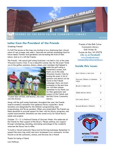 friends newsletter 2023